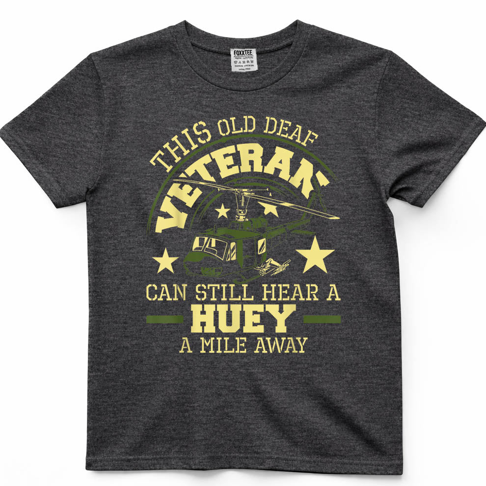 Can Hear A Huey A Mile Away Helicopter Pilot Vietnam Vet Tee – view 4