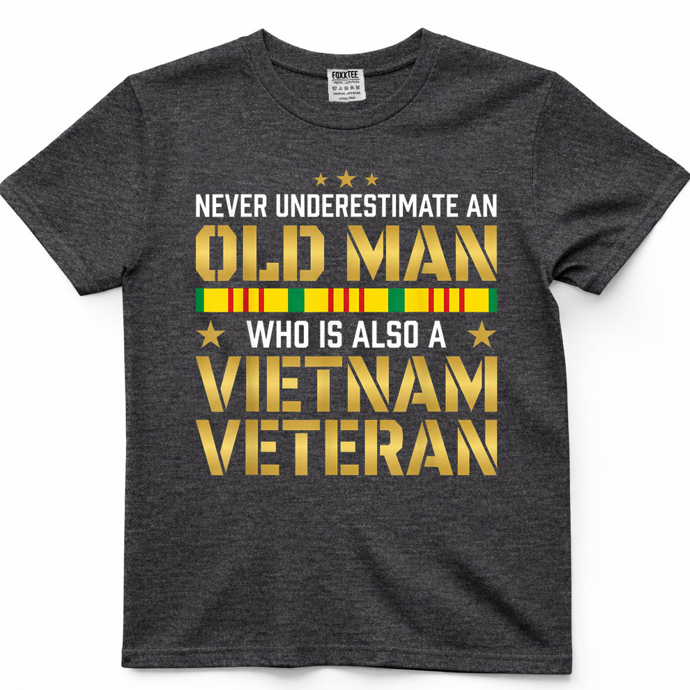 Never Underestimate An Old Man Vietnam Veteran Classic Tee – view 4