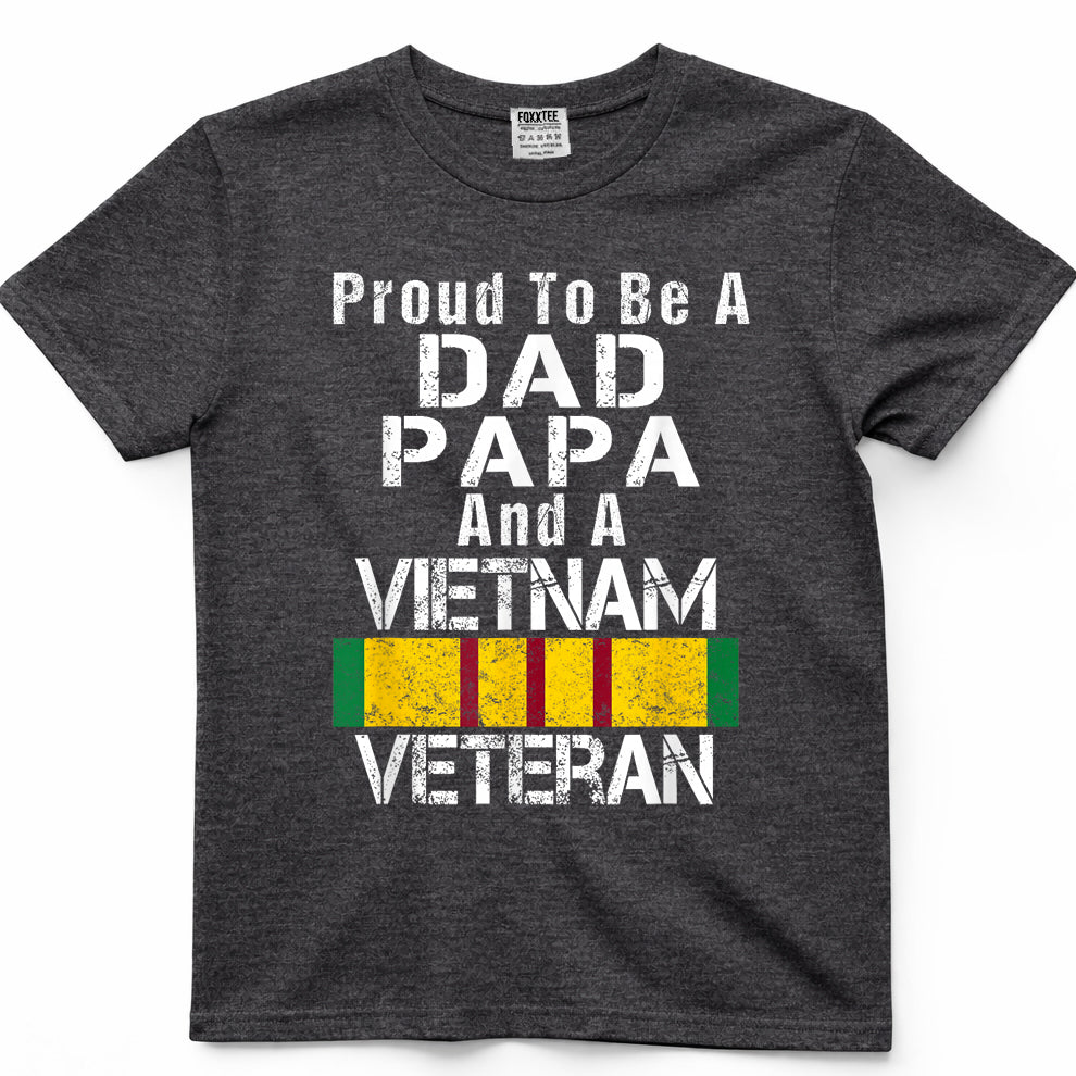 Proud Dad, Papa, Vietnam Veteran Vintage Tee – view 4