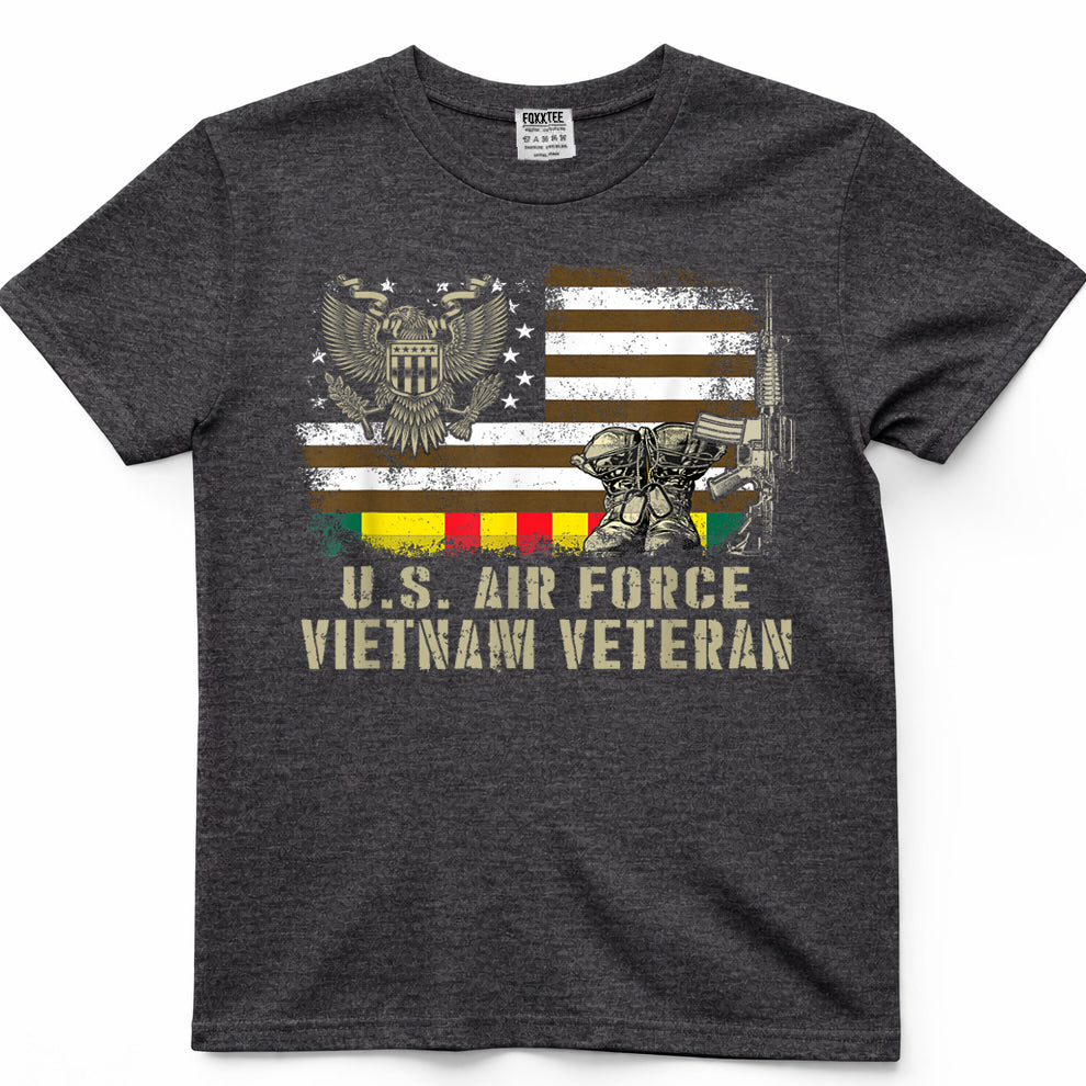 Vintage American Flag Proud Air Force Vietnam Veteran Tee – view 4