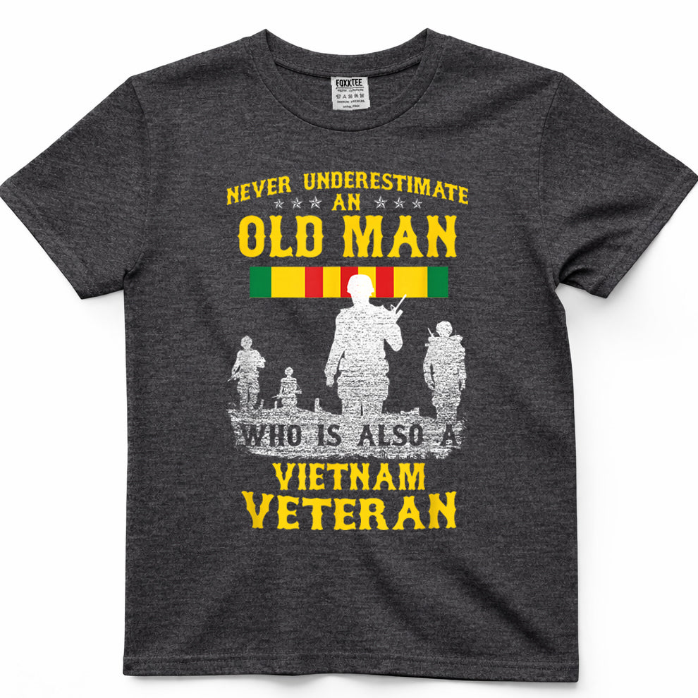 Never Underestimate An Old Man, Vietnam Veteran Tee – view 4
