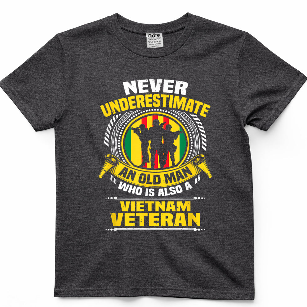 Never Underestimate An Old Man Who Is Also A Vietnam Vet Tee – view 4