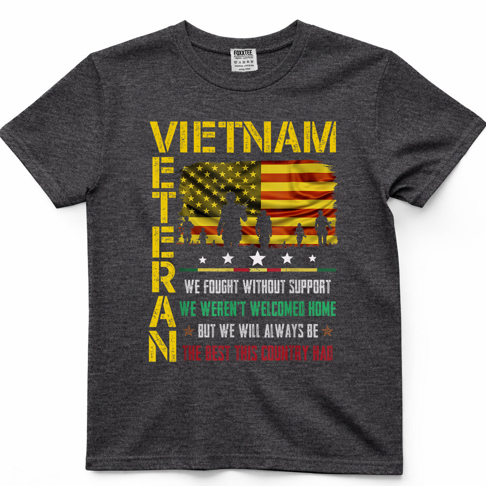 Vietnam Veteran, We Fought Without Support Tee – view 4