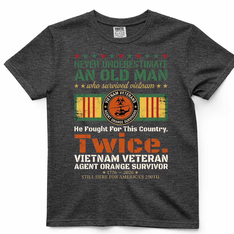 Never Underestimate An Old Man Vietnam Tee – view 4