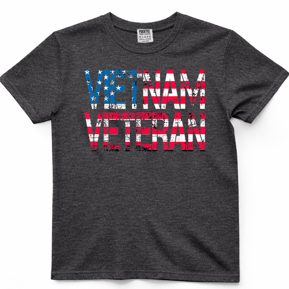 Vietnam Veteran Vintage US Flag Veterans Day Tee – view 4