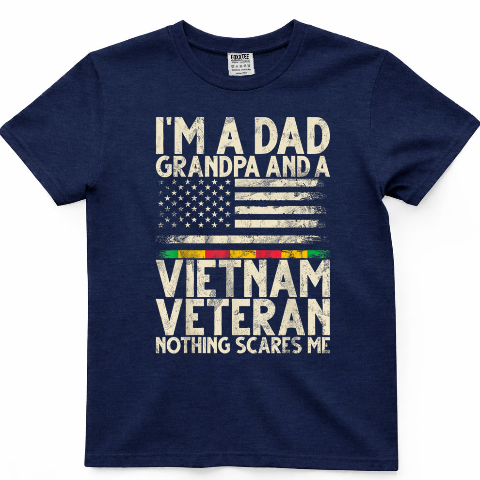 I'm A Dad, Grandpa & Vietnam Veteran, Nothing Scares Me Tee – view 3