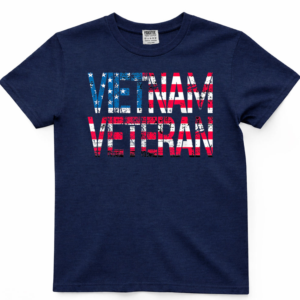 Vietnam Veteran Vintage US Flag Veterans Day Tee – view 3
