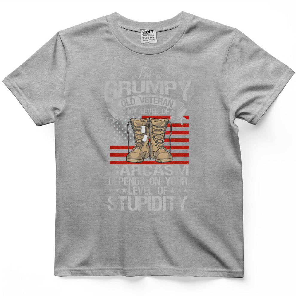 I'm A Grumpy Old Veteran Flag Grandpa Tee – view 5