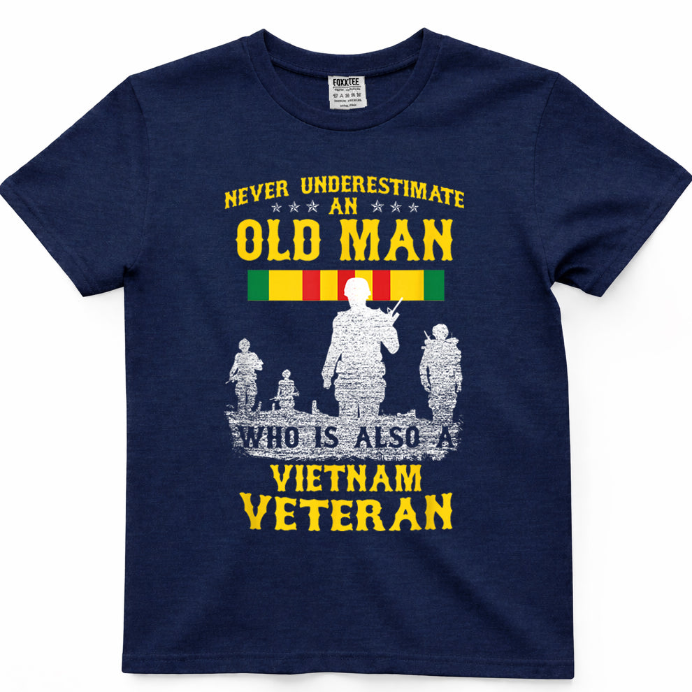 Never Underestimate An Old Man, Vietnam Veteran Tee – view 3