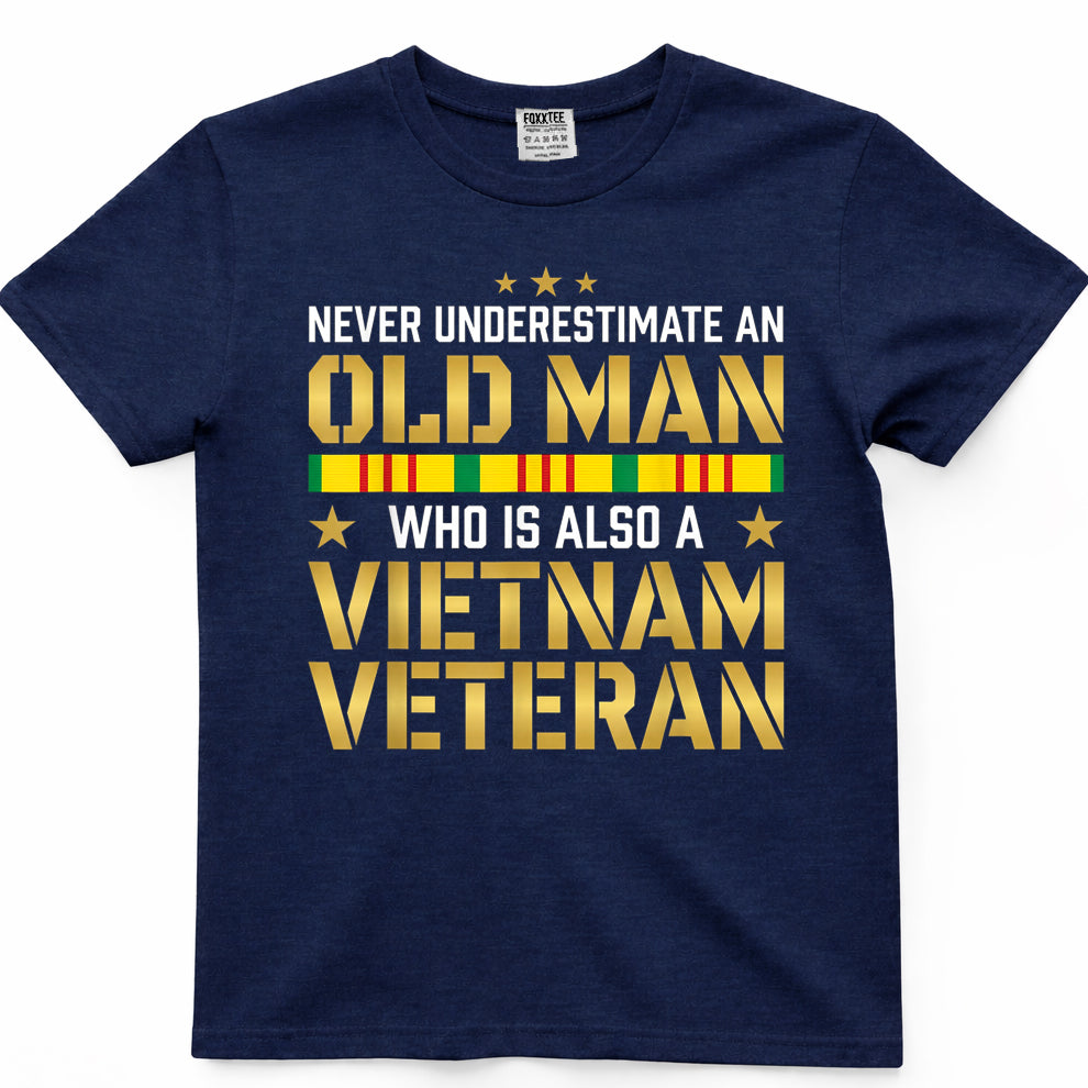 Never Underestimate An Old Man Vietnam Veteran Classic Tee – view 3