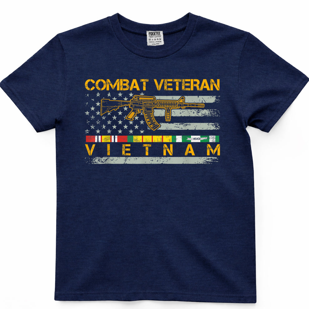 Vietnam Combat Veteran American Flag Tee – view 3