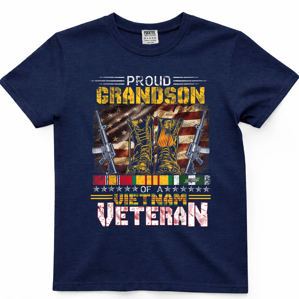 Proud Grandson Of A Vietnam War Veteran Tee – view 3