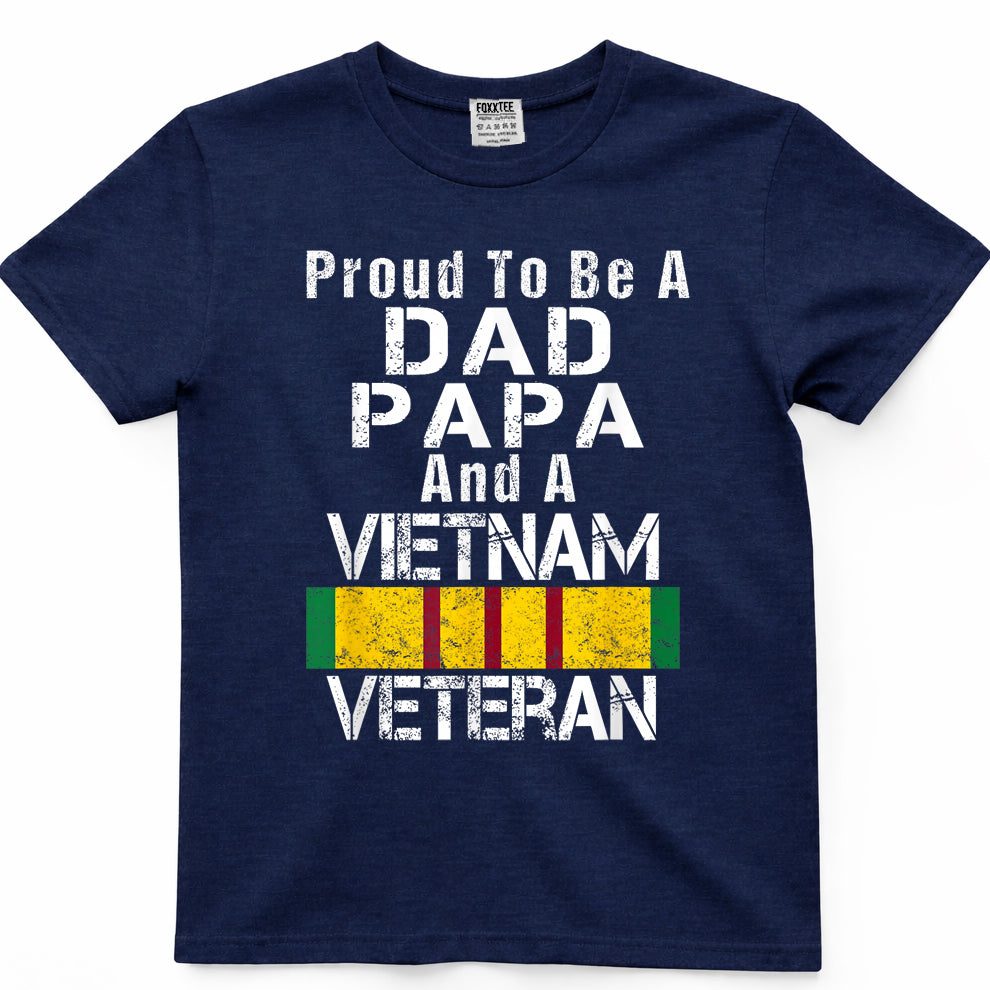 Proud Dad, Papa, Vietnam Veteran Vintage Tee – view 3