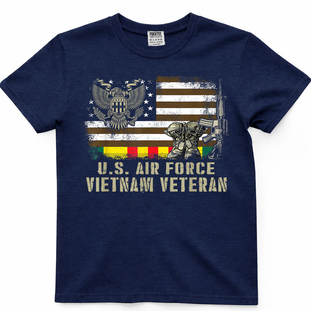 Vintage American Flag Proud Air Force Vietnam Veteran Tee – view 3