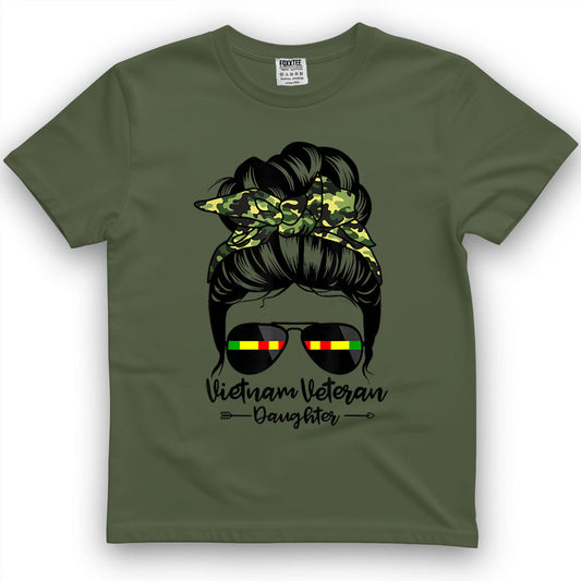 Vietnam Veteran's Daughter Messy Bun Tee – view 2