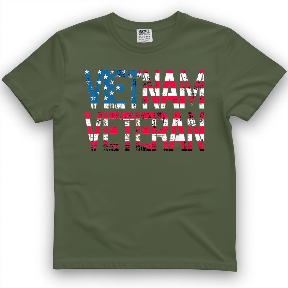 Vietnam Veteran Vintage US Flag Veterans Day Tee – view 2