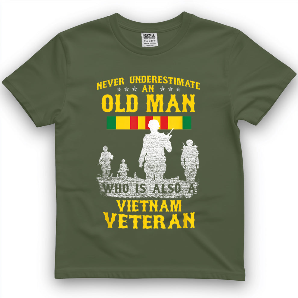 Never Underestimate An Old Man, Vietnam Veteran Tee – view 2