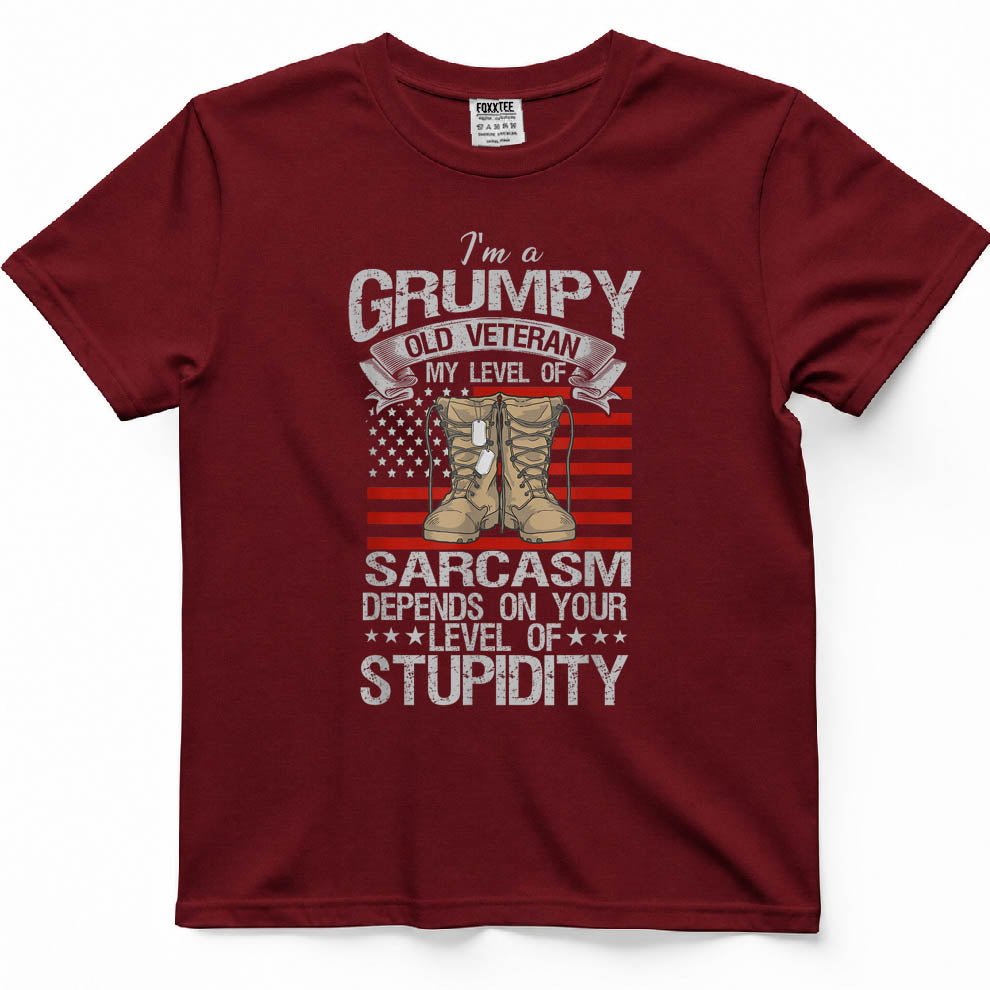 I'm A Grumpy Old Veteran Flag Grandpa Tee – view 6