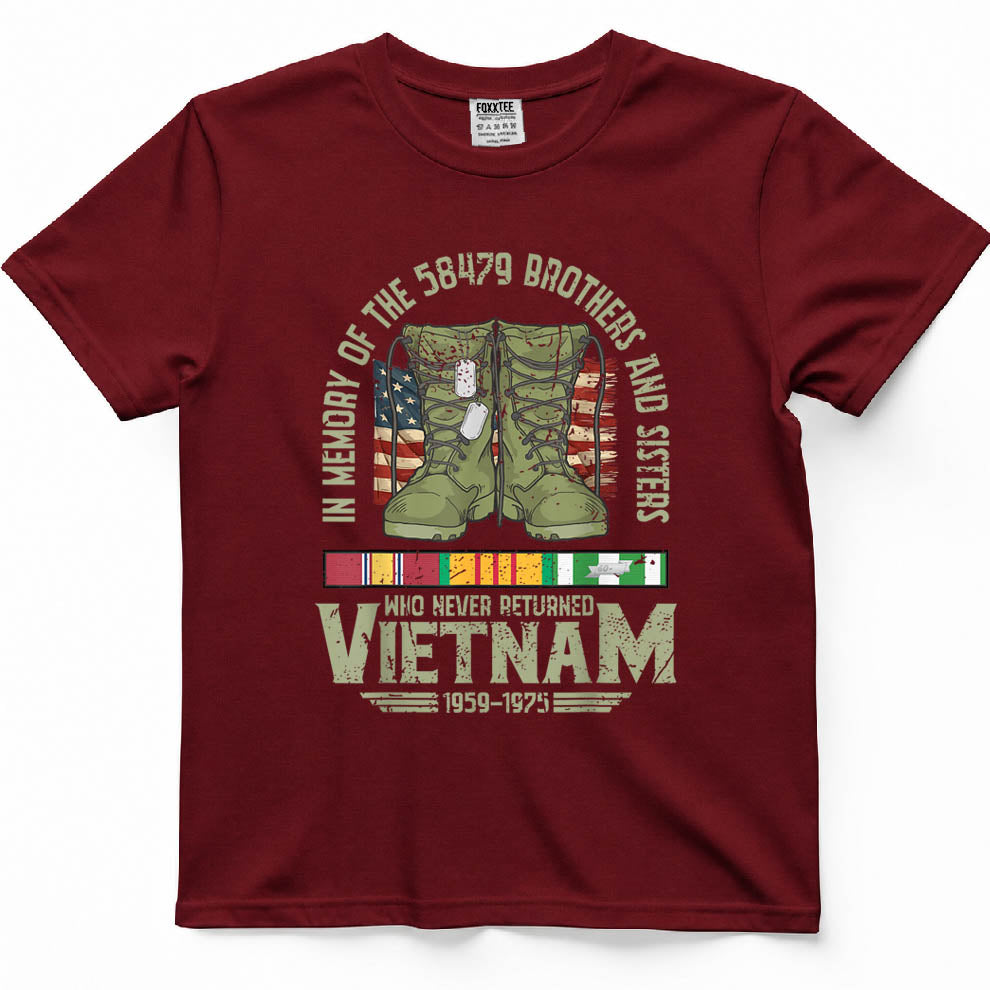 In Memory Of The 58,479 Vietnam Veterans US Flag Tee – view 6