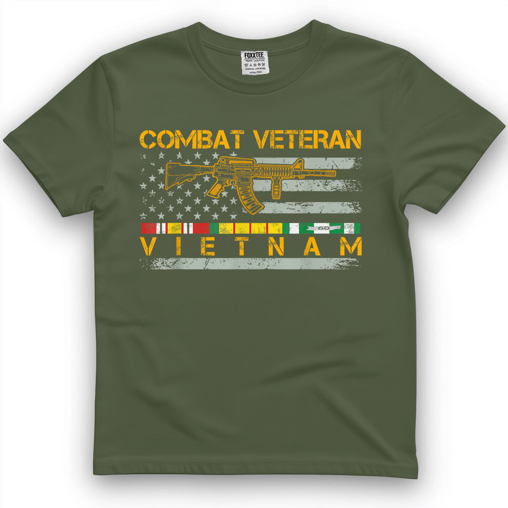 Vietnam Combat Veteran American Flag Tee – view 2