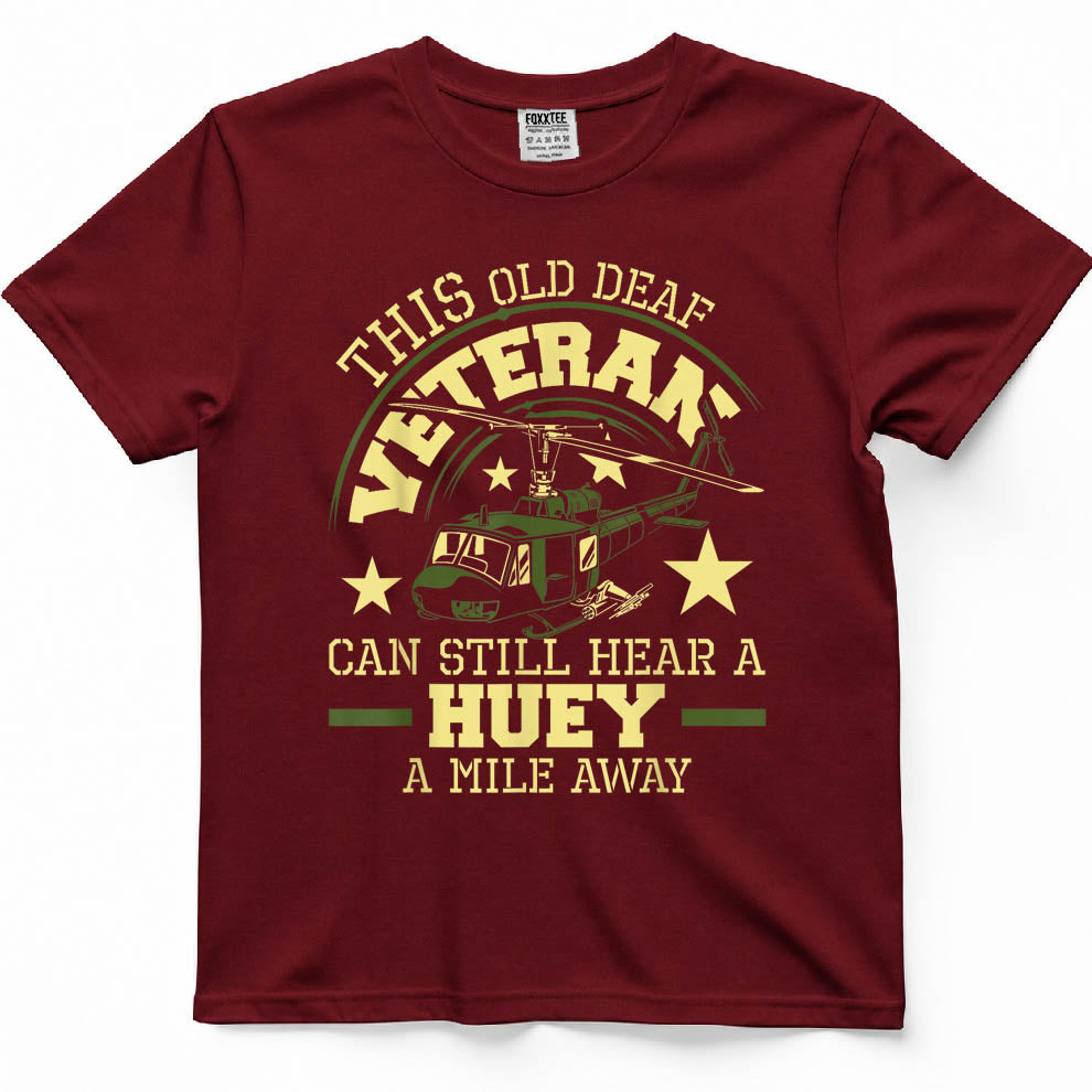 Can Hear A Huey A Mile Away Helicopter Pilot Vietnam Vet Tee – view 6