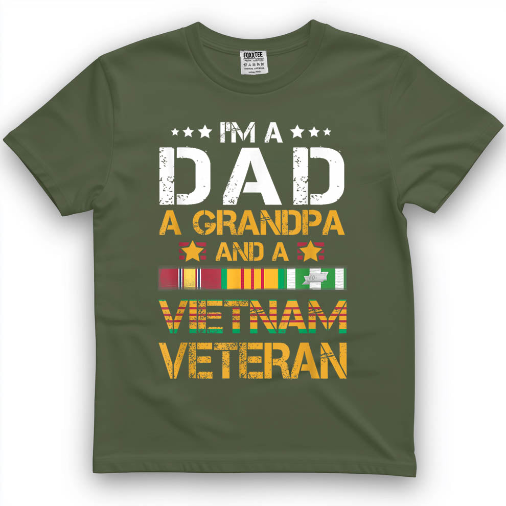 I'm A Dad, Grandpa & Army Vietnam Veteran Tee – view 2