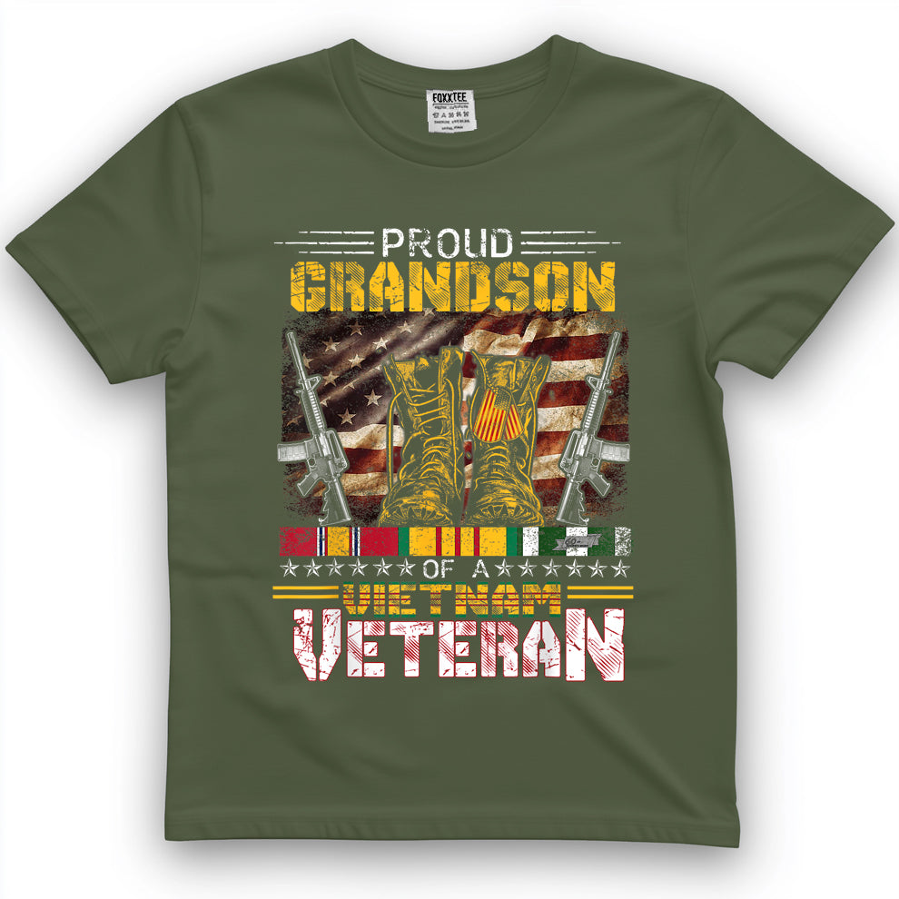 Proud Grandson Of A Vietnam War Veteran Tee – view 2