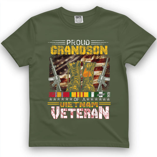 Proud Grandson Of A Vietnam War Veteran Tee – view 2