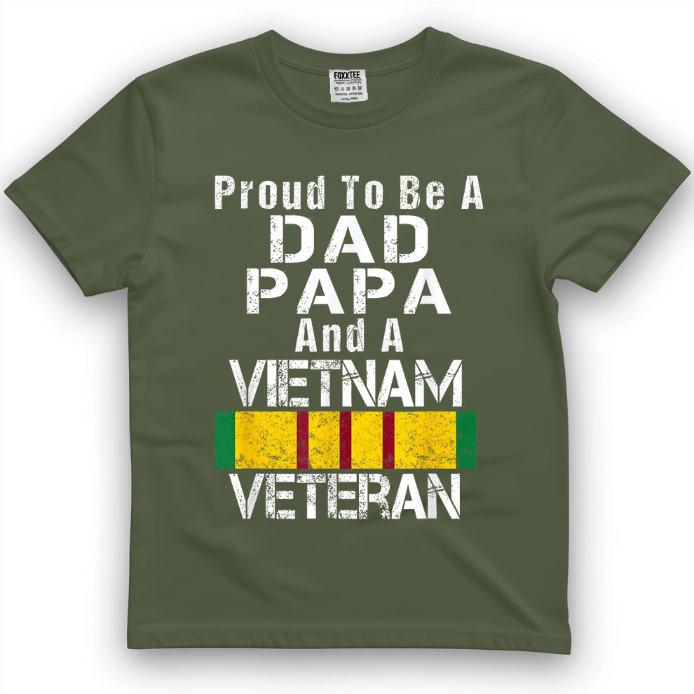 Proud Dad, Papa, Vietnam Veteran Vintage Tee – view 2