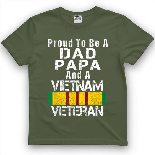 Proud Dad, Papa, Vietnam Veteran Vintage Tee – view 2