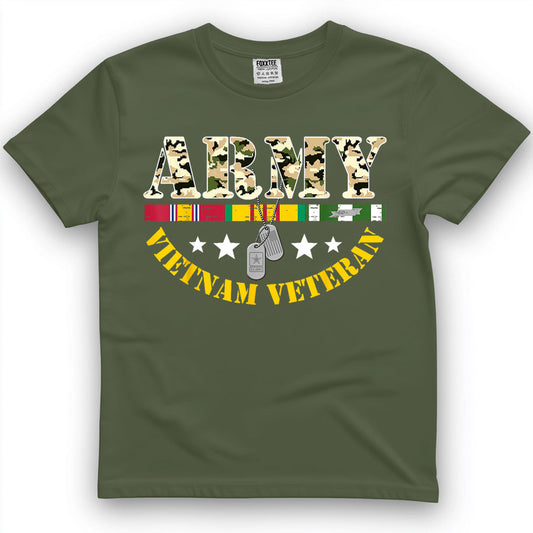 Army Vietnam Veteran USA Flag Tee – view 2
