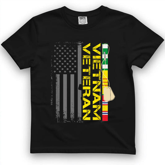 Vietnam War Vet US Flag Tee by OLDMANVET