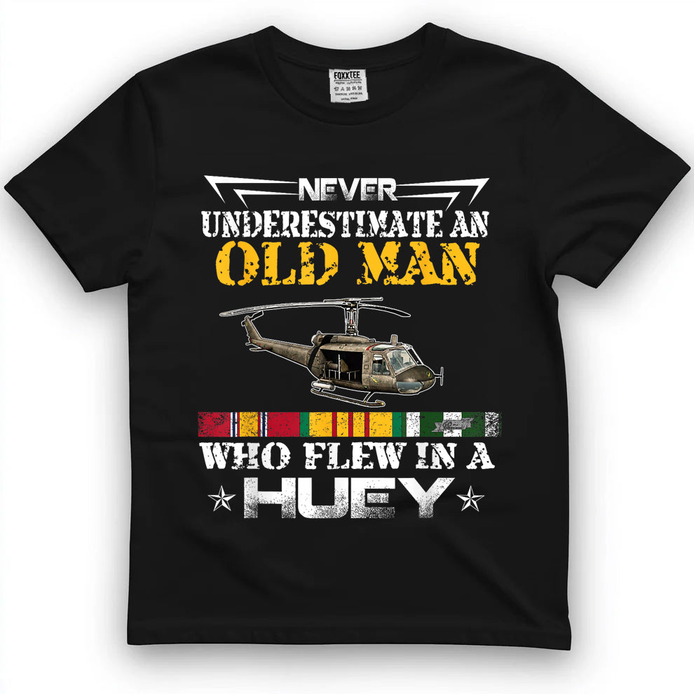 Vietnam Veteran UH-1 Helicopter Vintage Tee by OLDMANVET