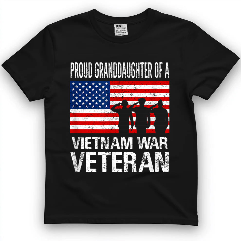 Proud Granddaughter Of A Vietnam War Veteran Tee by OLDMANVET