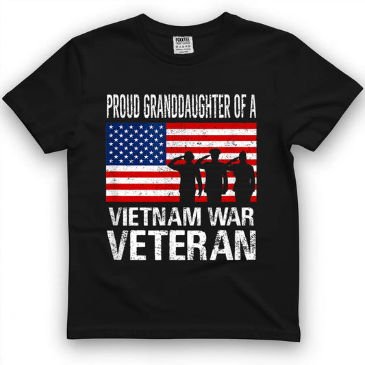 Proud Granddaughter Of A Vietnam War Veteran Tee by OLDMANVET