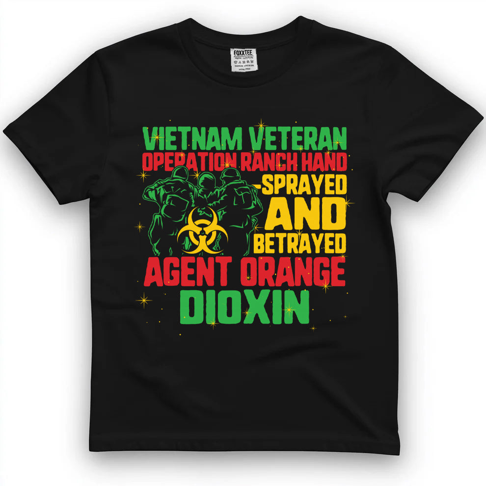 Vietnam Veteran And Agent Orange Survivor Veterans Day Tee by OLDMANVET