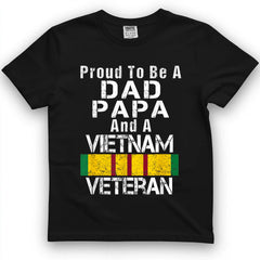 Proud Dad, Papa, Vietnam Veteran Vintage Tee