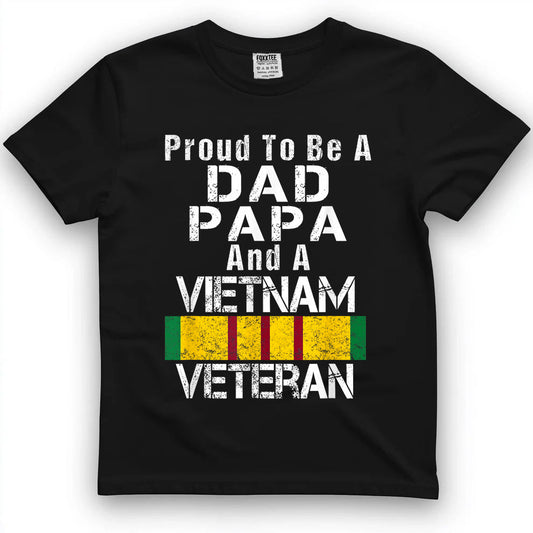 Proud Dad, Papa, Vietnam Veteran Vintage Tee by OLDMANVET