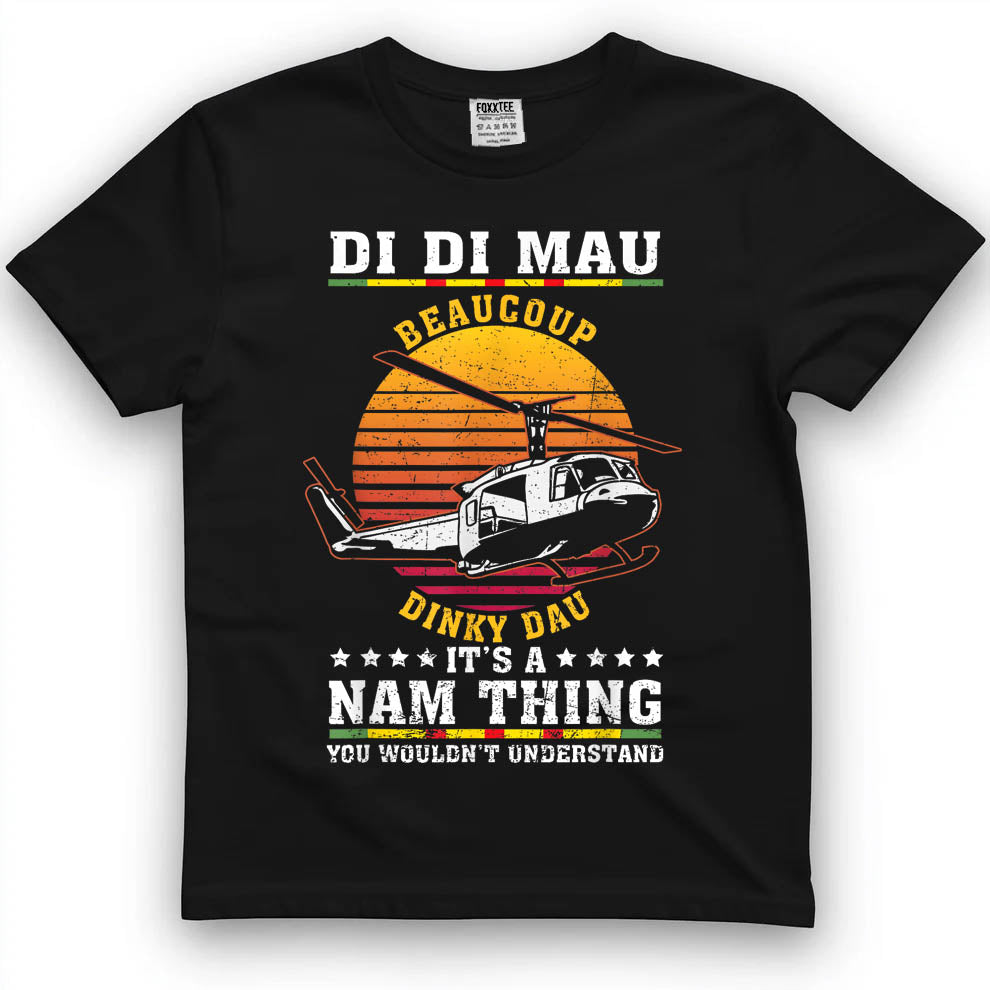 Di Di Mau, Beaucoup Dinky Dau Vintage Vietnam Veteran Tee by OLDMANVET