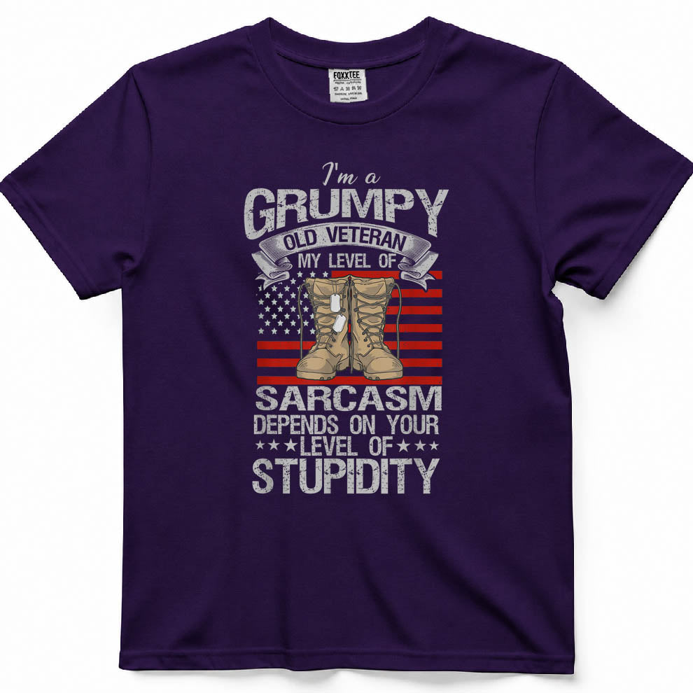 I'm A Grumpy Old Veteran Flag Grandpa Tee – view 7
