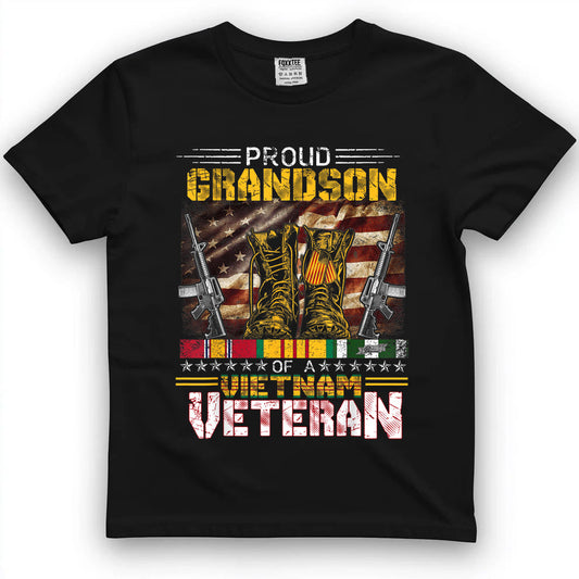 Proud Grandson Of A Vietnam War Veteran Tee by OLDMANVET
