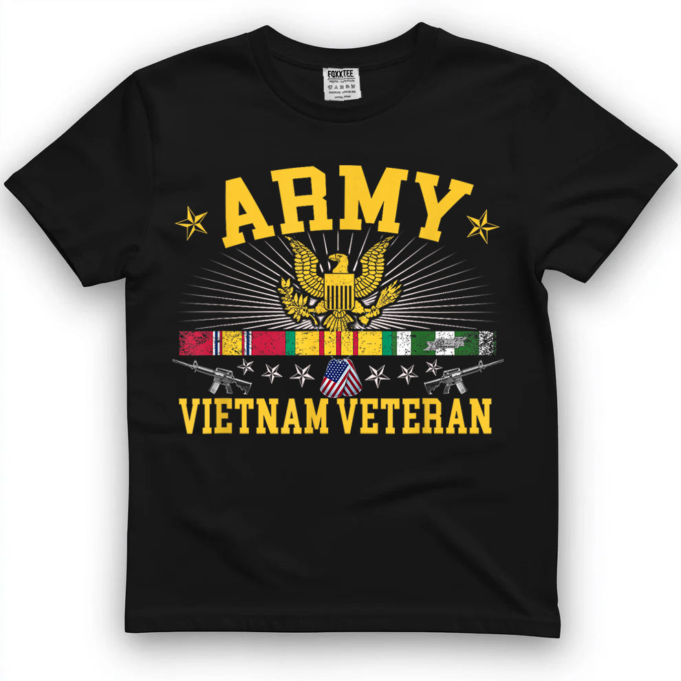 Vietnam Veteran USA Flag Tee by OLDMANVET
