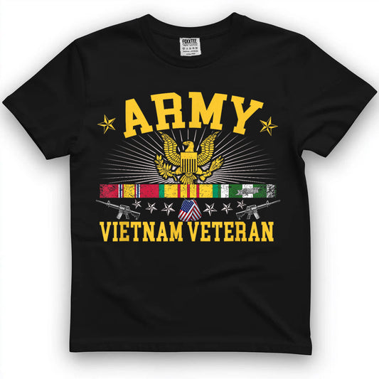 Vietnam Veteran USA Flag Tee by OLDMANVET