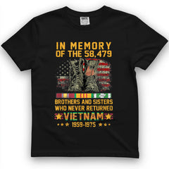 In Memory Of The 58,479 Brothers And Sisters Vietnam Tee