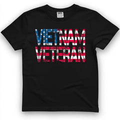 Vietnam Veteran Vintage US Flag Veterans Day Tee