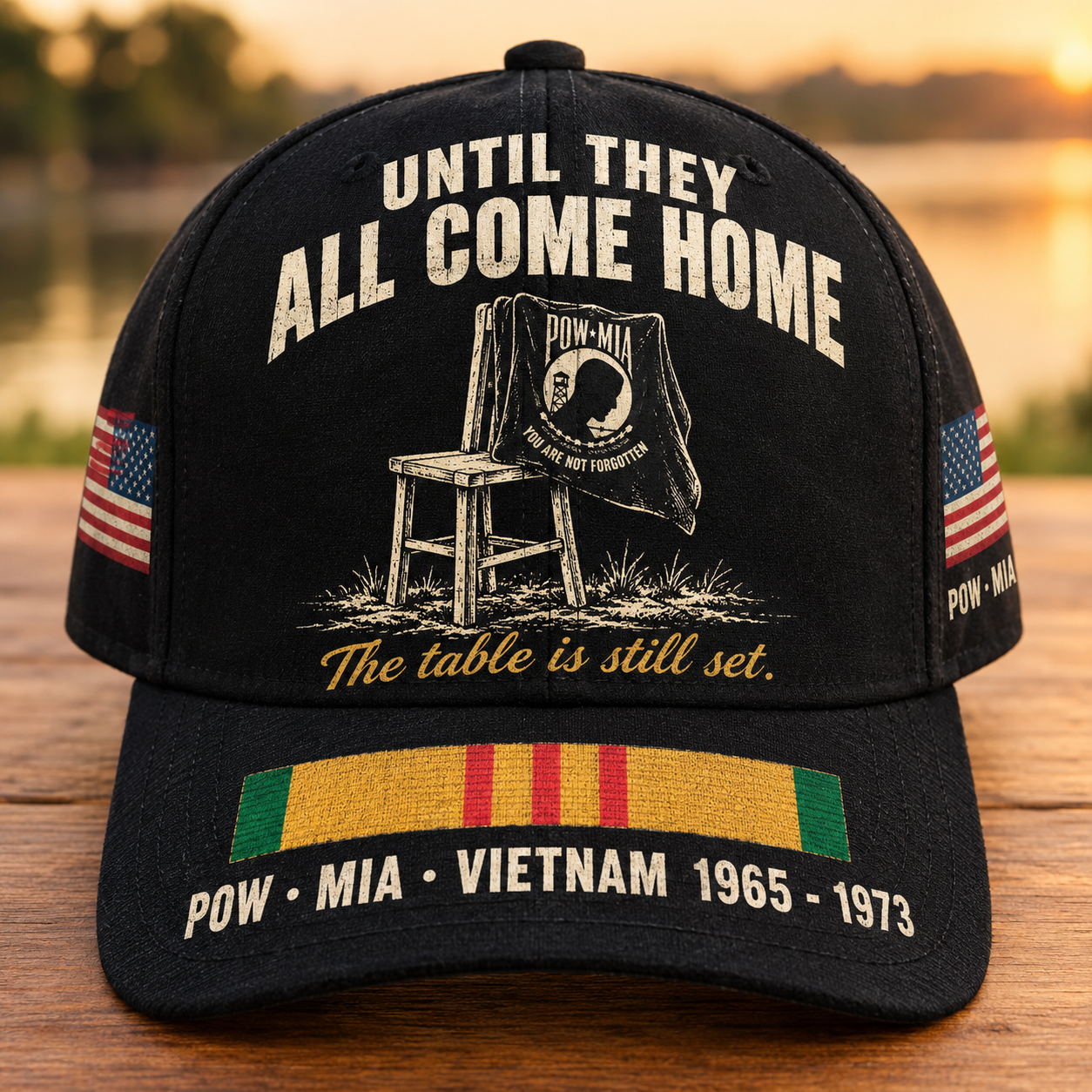 Until They All Come Home POW MIA Empty Chair Cap
