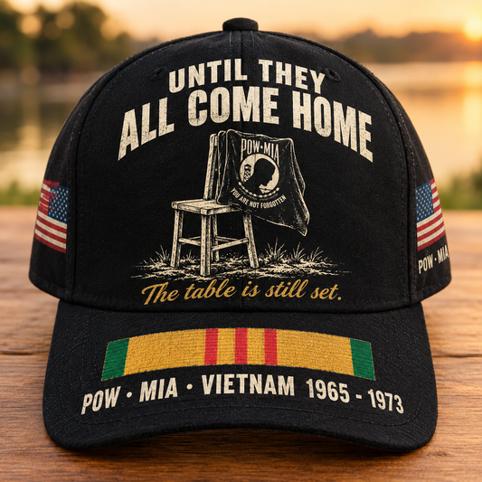 Until They All Come Home POW MIA Empty Chair Cap