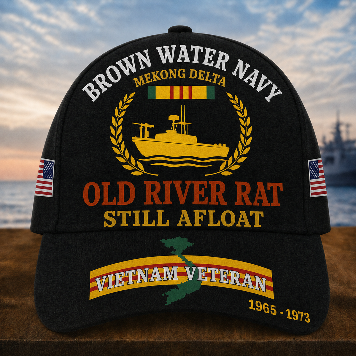 Mekong Delta Old River Rat Still Afloat Cap
