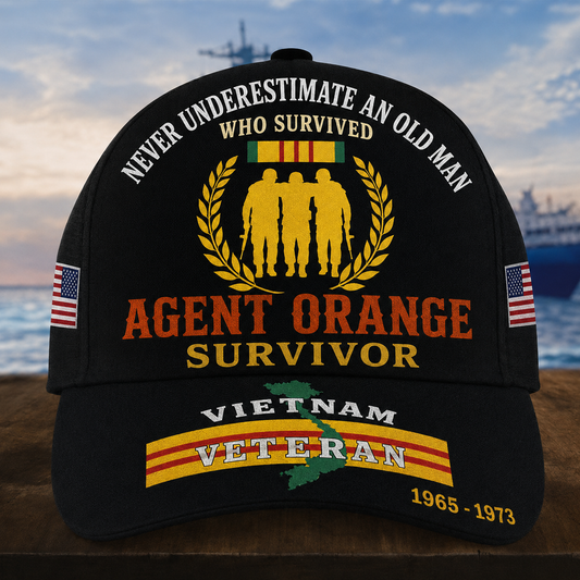 Never Underestimate An Old Man Who Survived Agent Orange Cap by OLDMANVET