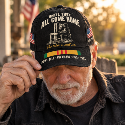 Until They All Come Home POW MIA Empty Chair Cap